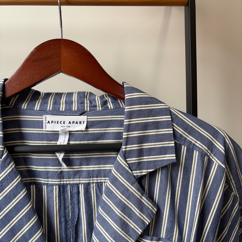 Apiece Apart Blue Striped Dress